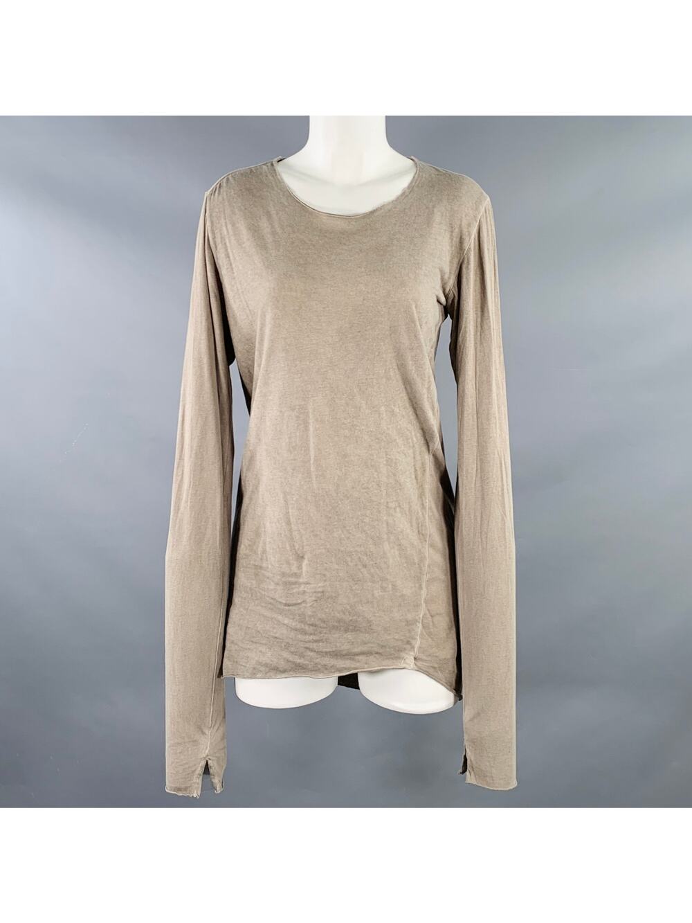 LOST & FOUND Size M Khaki Cotton Scoop Neck Casual Top